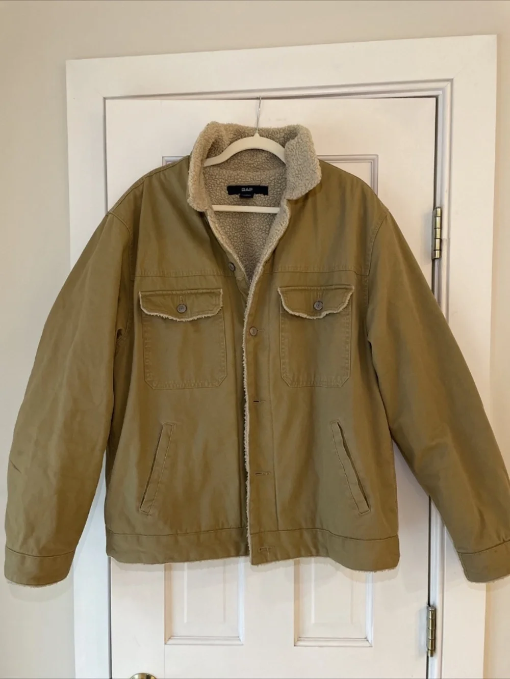 Vintage 2000s Gap Men’s Large Bomber Jacket Full Zip Khaki Tan